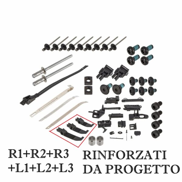 R1+R2+R3+L1+L2+L3 kit riparazione Fiat 500 Cabrio per capote Rinforzati 6pezzi - immagine 2